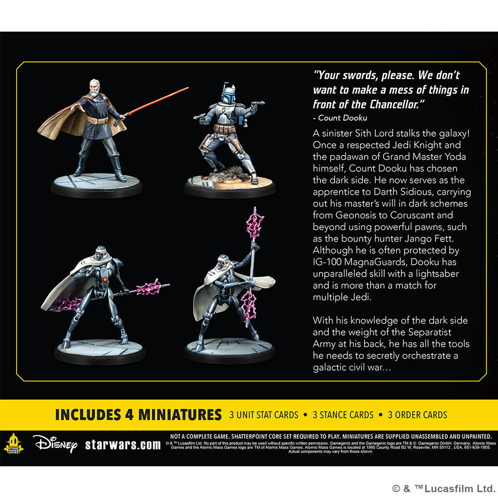 Star Wars Shatterpoint Twice the Pride Count Dooku Squad Pack - Bộ Mô Hình Chiến Thuật Tabletop - Atomic Mass Games