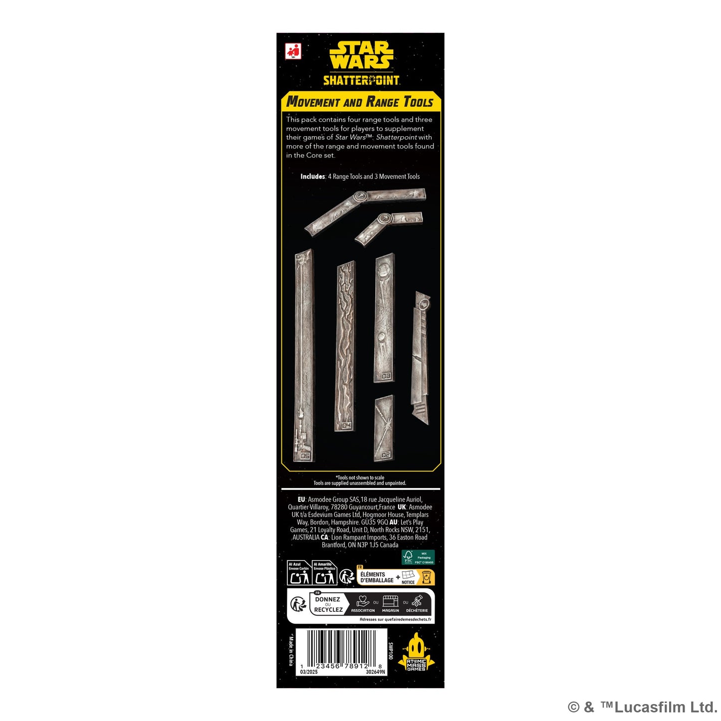 Star Wars: Shatterpoint - Movement & Range Tools | Bộ Thước Đo Di Chuyển & Tầm Xa | Atomic Mass Games