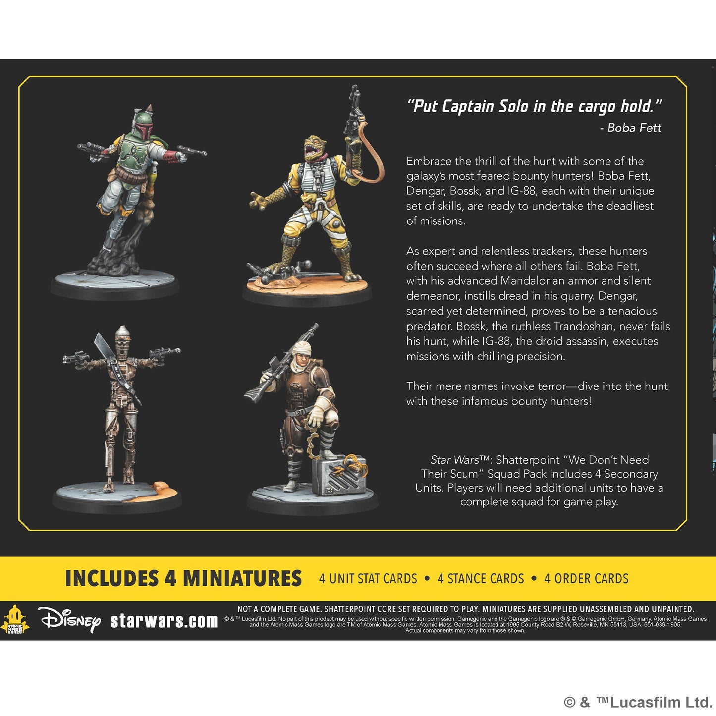 Star Wars: Shatterpoint - We Don’t Need Their Scum Unit Pack - Bộ Mở Rộng Miniature Thợ Săn Tiền Thưởng - Atomic Mass Games