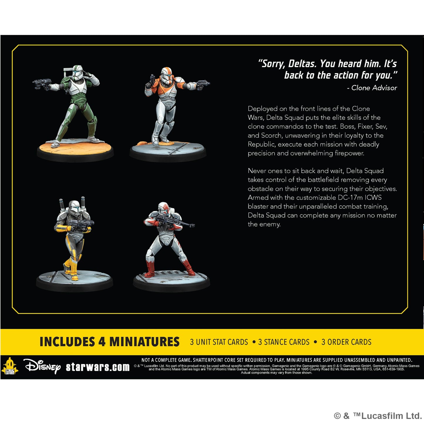 Star Wars: Shatterpoint - Delta Squad, Form Up Squad Pack - Board Game Chiến Thuật Miniatures - Atomic Mass Games