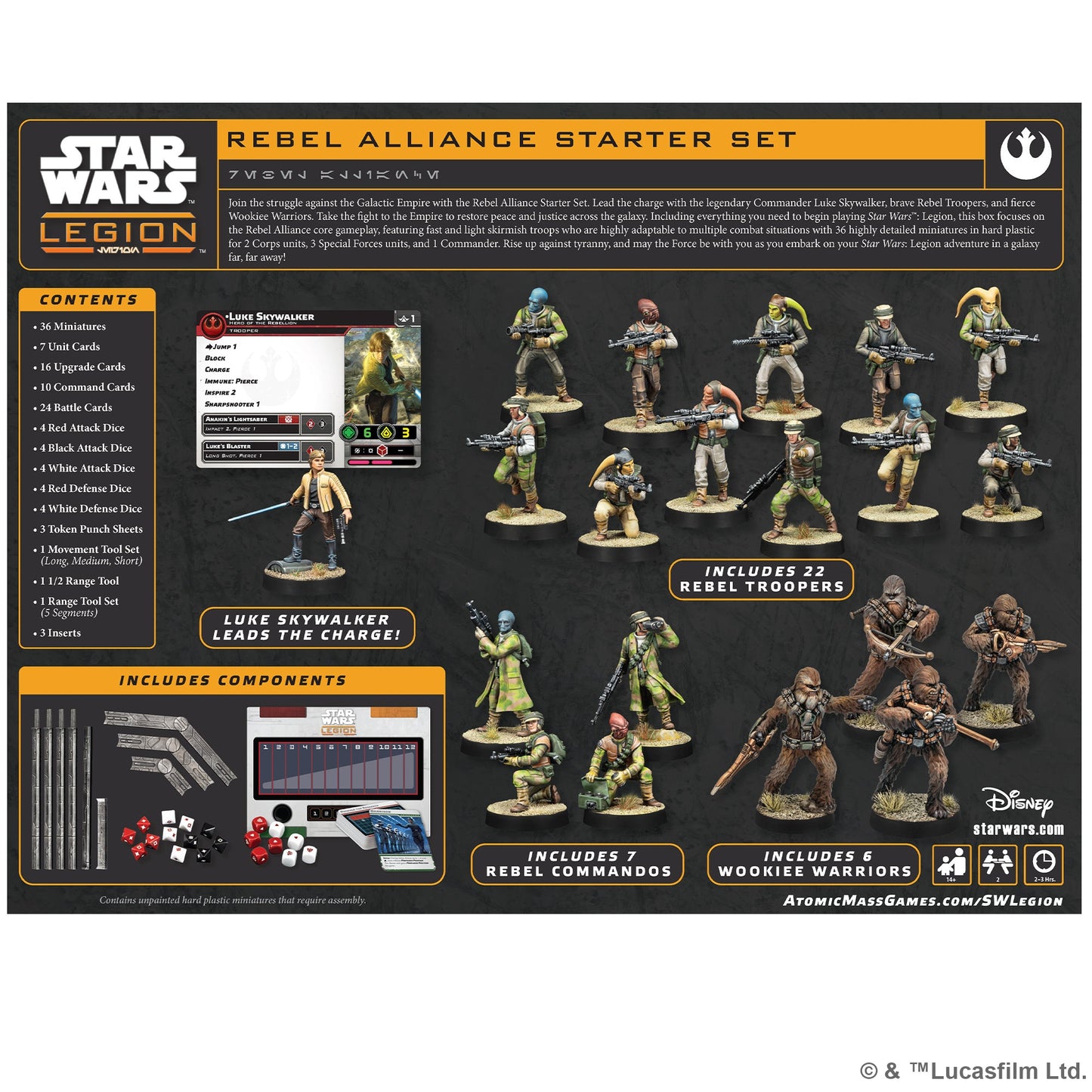 Star Wars: Legion – Rebel Alliance Starter Set | Bộ Khởi Đầu Trò Chơi Sa Bàn Chiến Thuật | Atomic Mass Games