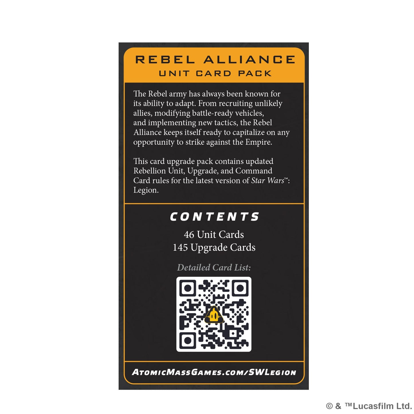 Star Wars: Legion - Rebellion Card Pack | Bộ Thẻ Bài Mở Rộng | Atomic Mass Games