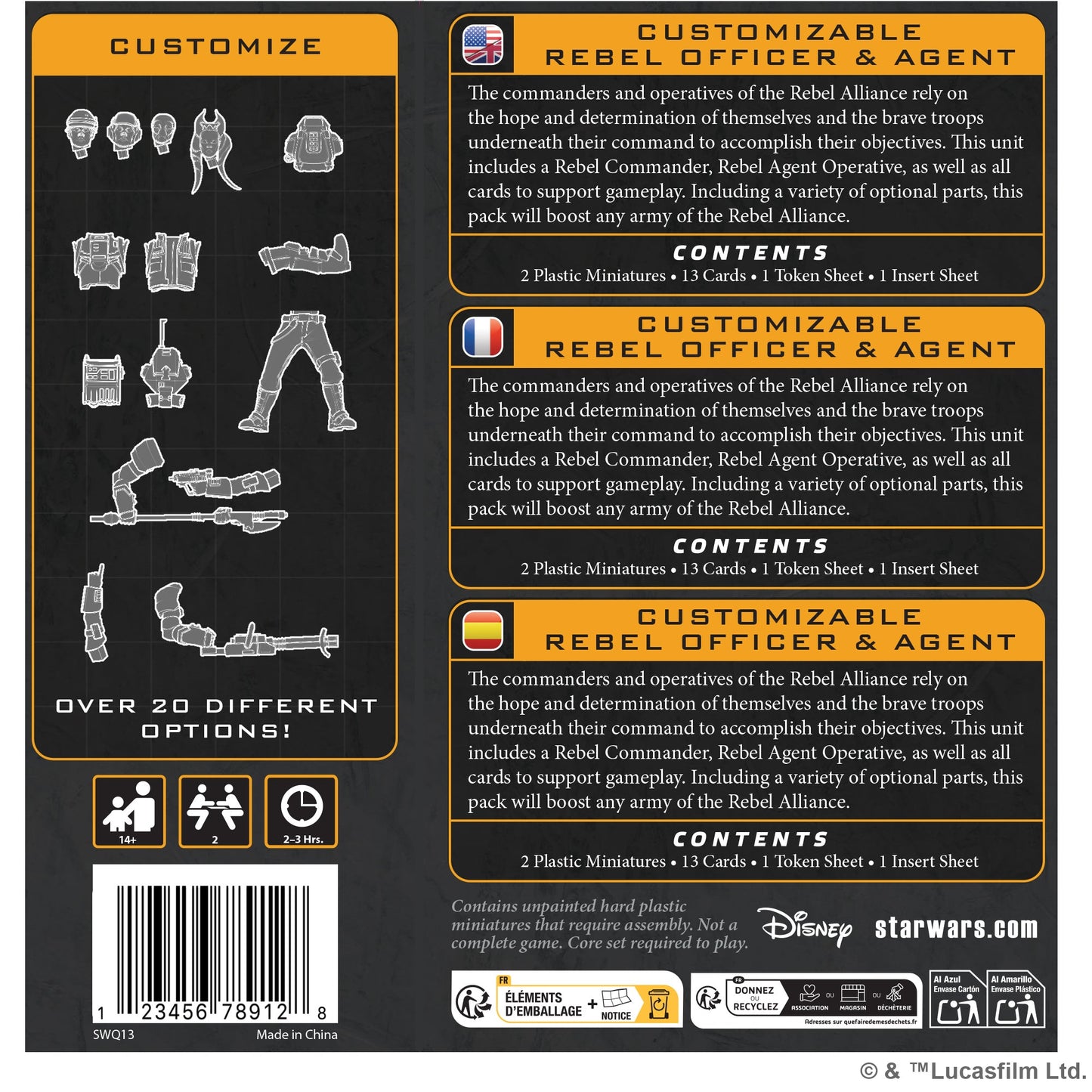 Star Wars: Legion - Customizable Rebel Officer & Agent - Bộ Mở Rộng Nhân Vật - Atomic Mass Games