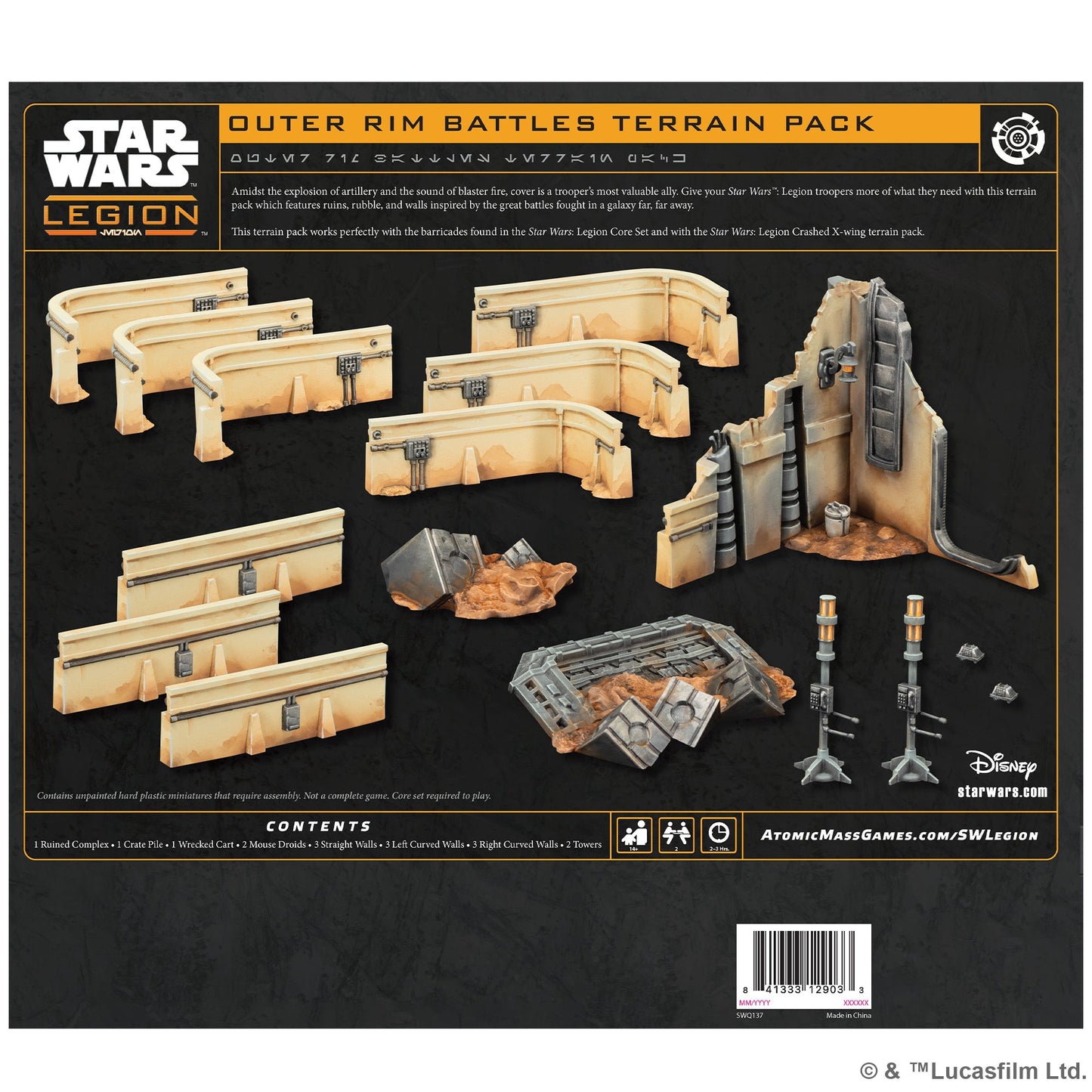 Star Wars: Legion – Outer Rim Battles Terrain Pack Phụ Kiện Địa Hình Sa Bàn Atomic Mass Games