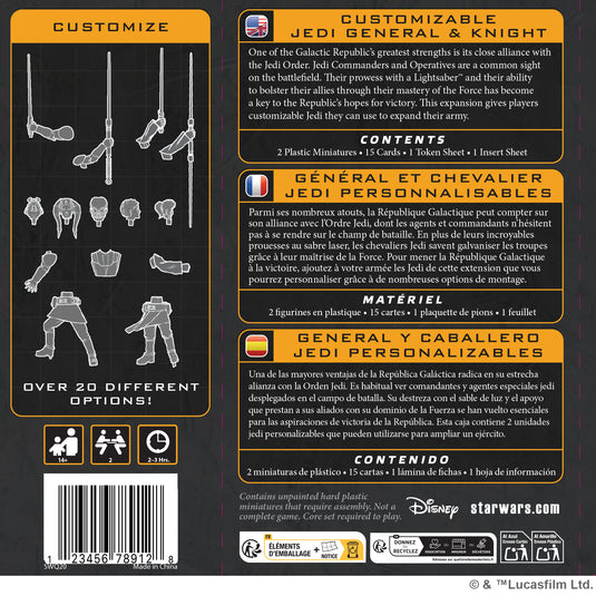 Star Wars: Legion - Bộ Mô Hình Tướng và Hiệp Sĩ Jedi (Tùy Biến)