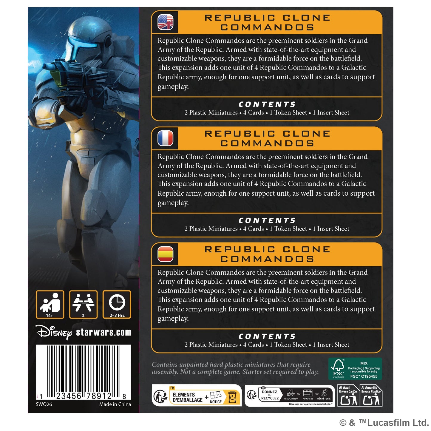 Star Wars: Legion – Republic Clone Commandos Bộ Mở Rộng Mô Hình Chiến Thuật Atomic Mass Games SWQ26