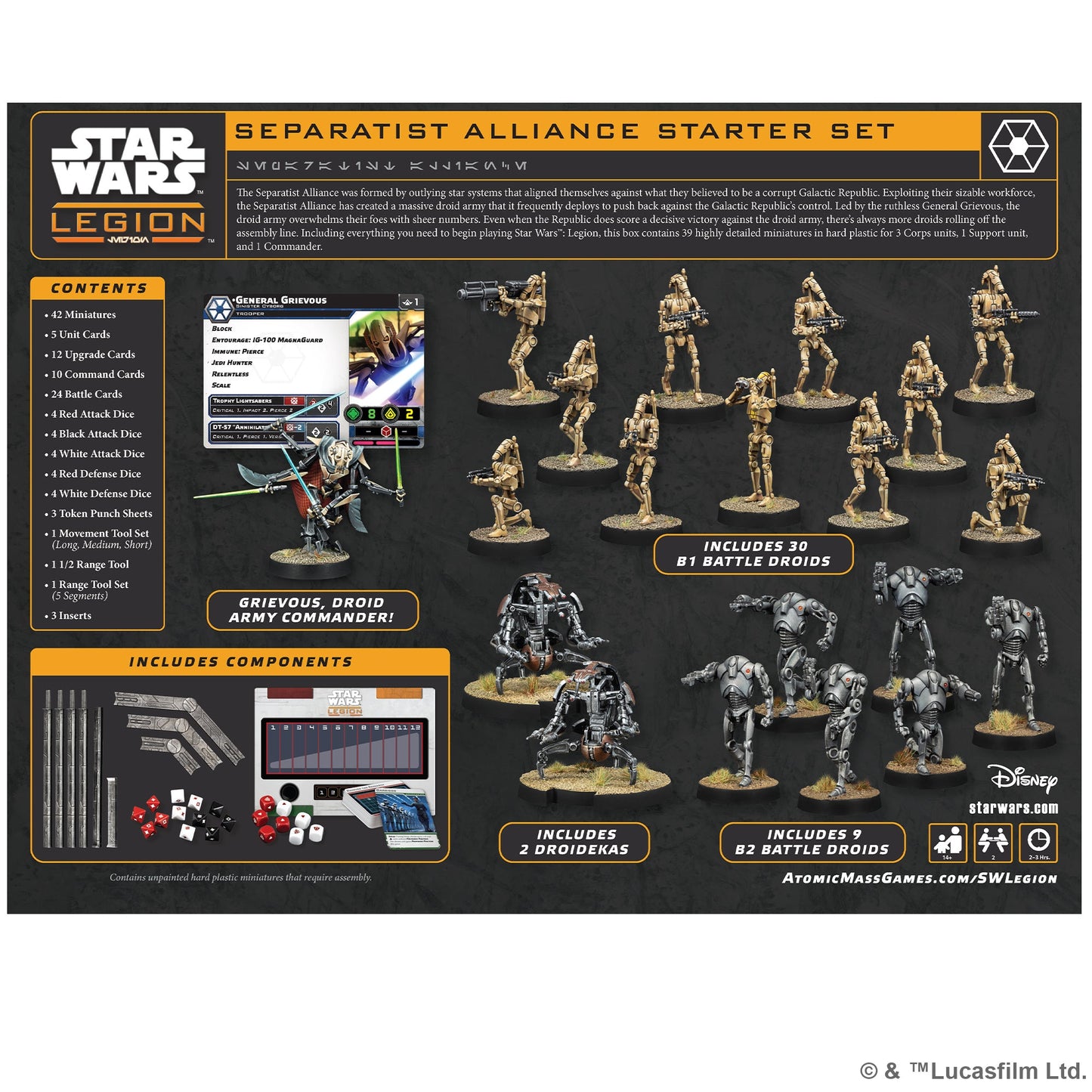 Star Wars: Legion - Separatist Alliance Starter Set - Bộ Khởi Đầu Phe Liên Minh Ly Khai - Atomic Mass Games