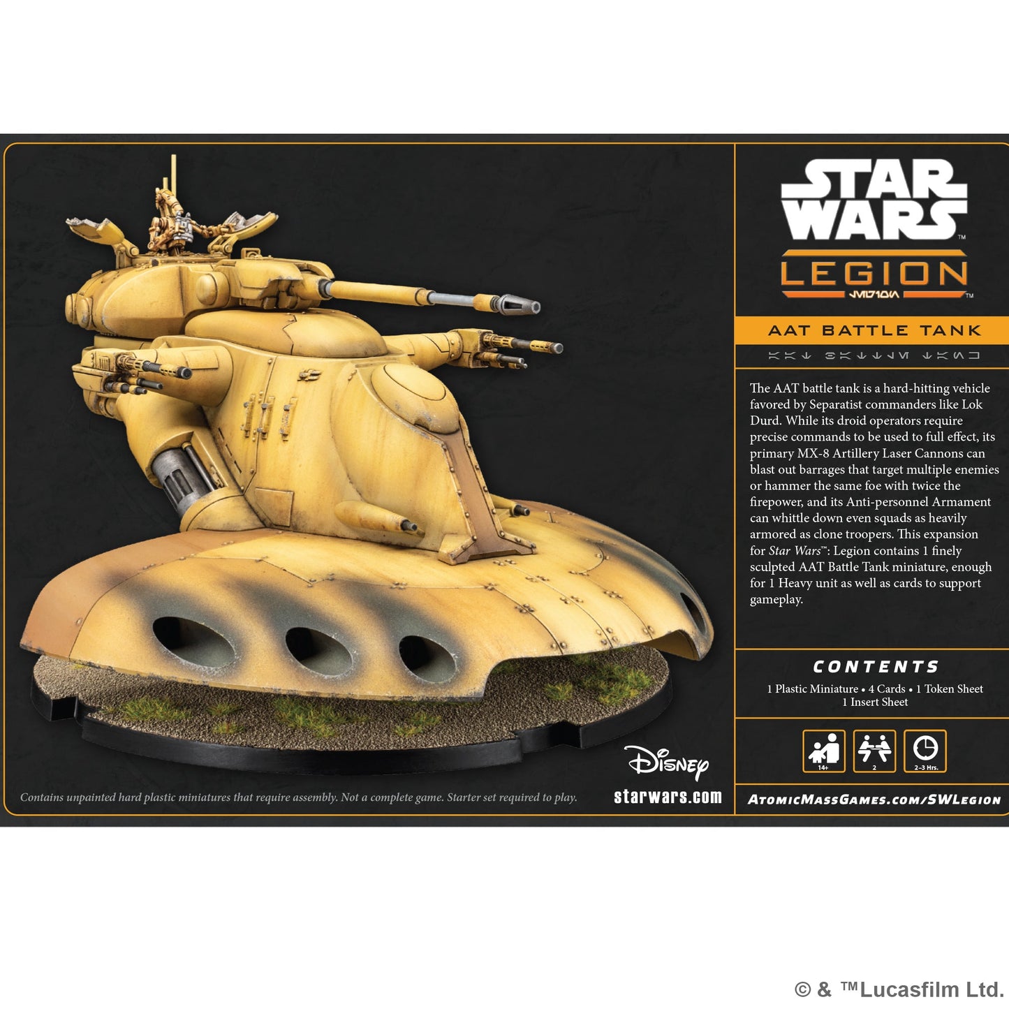 Star Wars: Legion - AAT Battle Tank | Mô Hình Xe Tăng Chiến Thuật | Atomic Mass Games