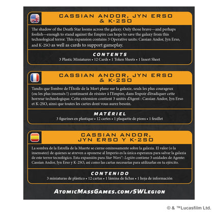 Star Wars: Legion – Cassian Andor, Jyn Erso & K-2SO - Board Game Chiến Thuật - Atomic Mass Games - Hình ảnh chi tiết 2
