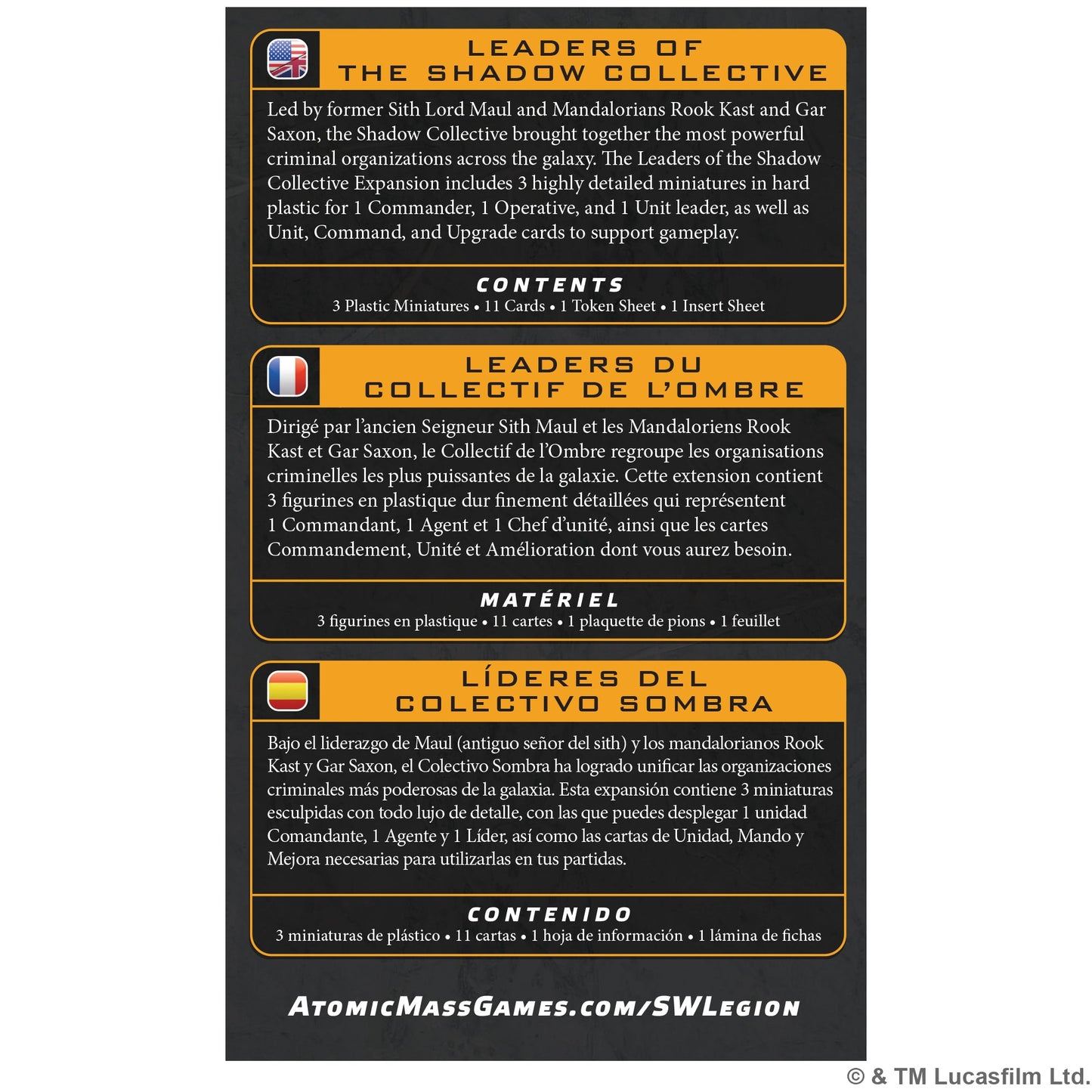Star Wars: Legion - Leaders of the Shadow Collective