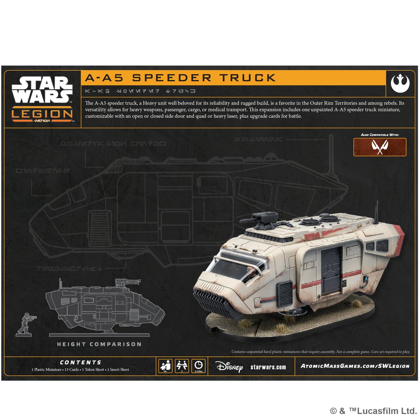 Star Wars: Legion - A-A5 Speeder Truck - Mô Hình Xe Tải Chiến Thuật - Atomic Mass Games