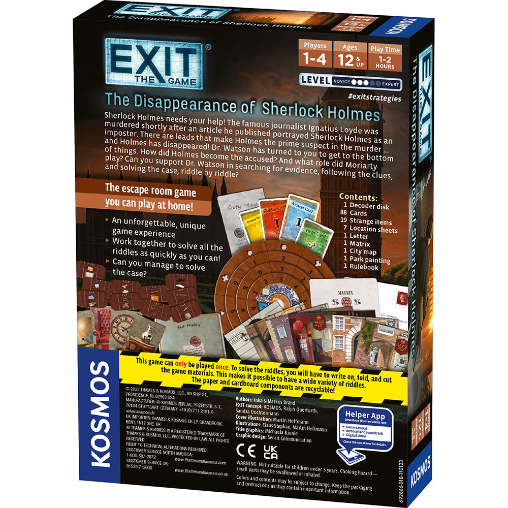 EXIT: The Game - The Disappearance of Sherlock Holmes - Trò Chơi Giải Đố Thoát Hiểm Mystery Game - Thames & Kosmos - Hình ảnh bổ sung 5