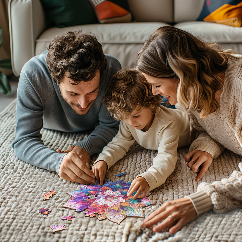 Rowood Wooden Jigsaw Puzzle - Mystic Mandala Flower - Bộ xếp hình gỗ 200 mảnh - Rolife