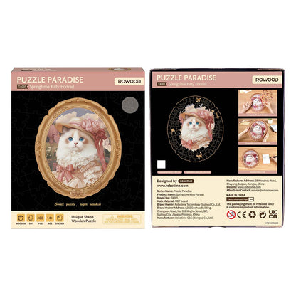 Rowood Springtime Kitty Portrait Wooden Jigsaw Puzzle - Tranh ghép gỗ 3D - Rolife