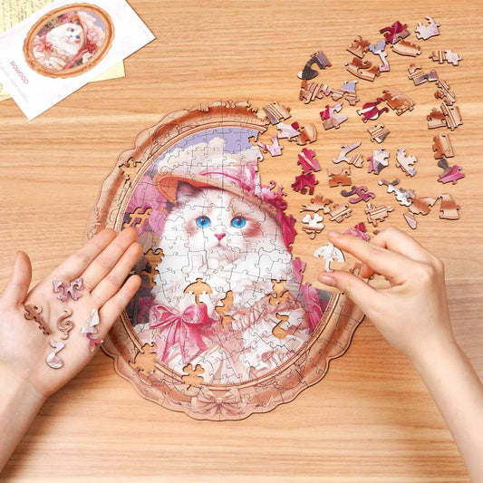 Rowood Springtime Kitty Portrait Wooden Jigsaw Puzzle - Tranh ghép gỗ 3D - Rolife