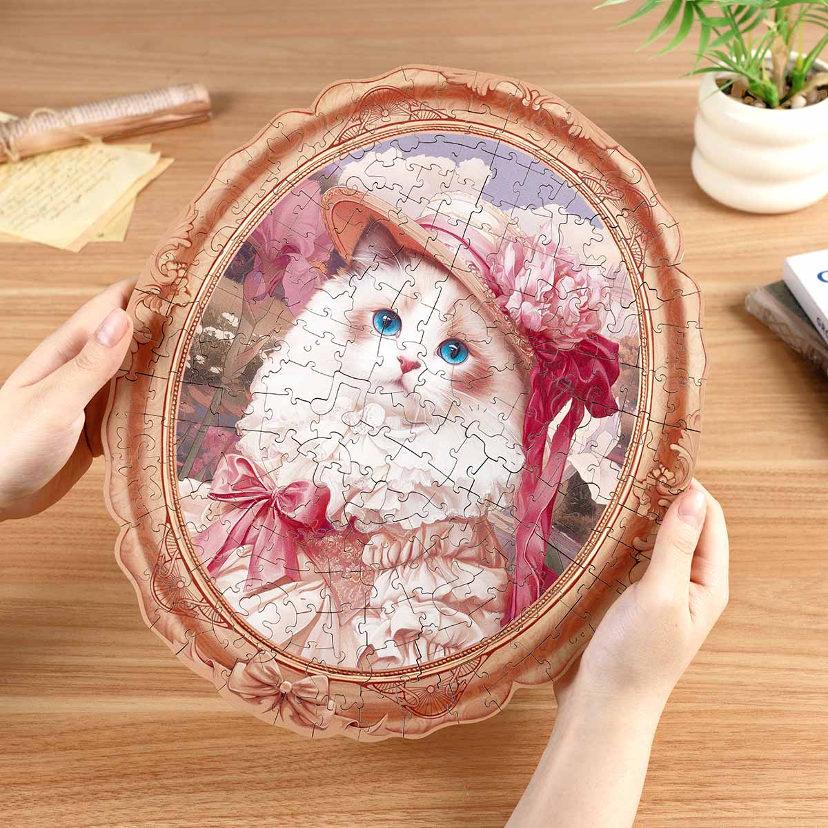 Rowood Springtime Kitty Portrait Wooden Jigsaw Puzzle - Tranh ghép gỗ 3D - Rolife