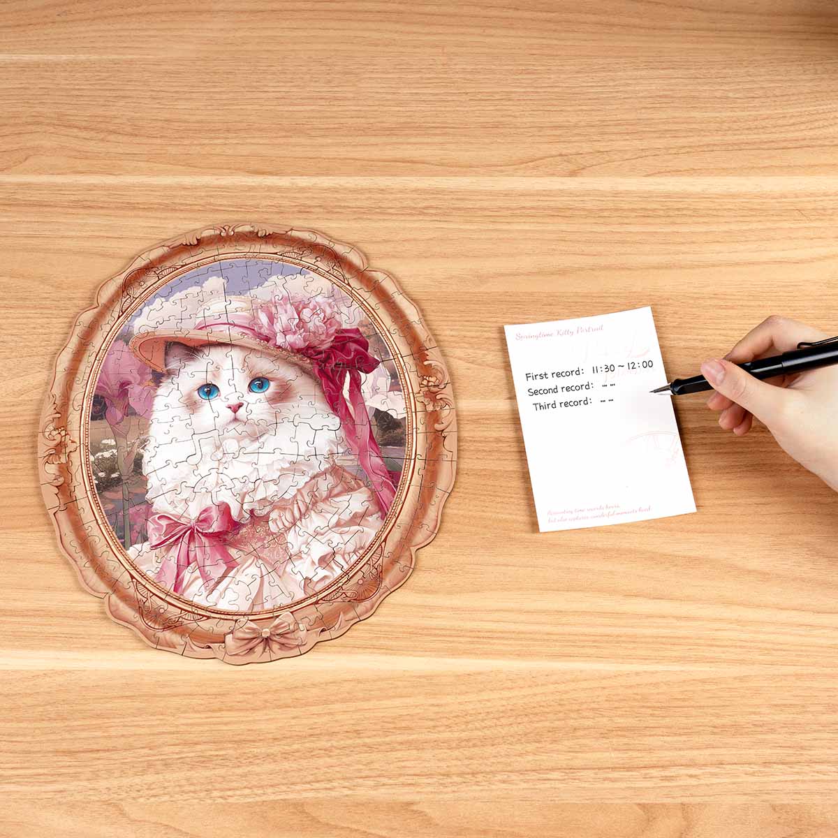 Rowood Springtime Kitty Portrait Wooden Jigsaw Puzzle - Tranh ghép gỗ 3D - Rolife