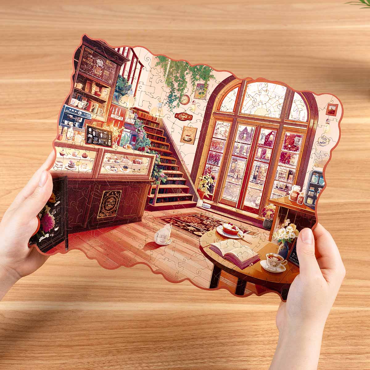 Rowood Cozy Winter Café Wooden Jigsaw Puzzle - Tranh ghép gỗ 3D - Rolife
