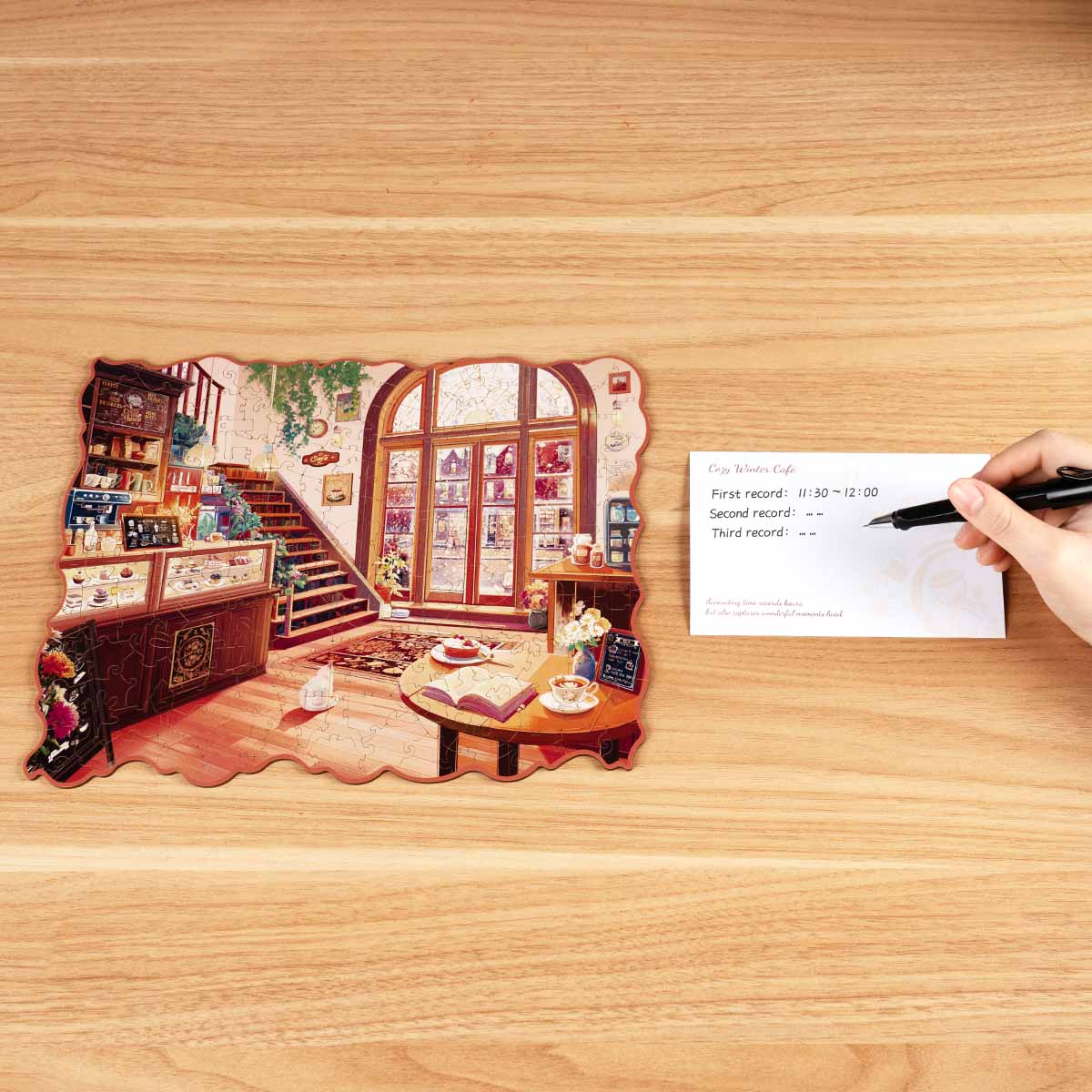 Rowood Cozy Winter Café Wooden Jigsaw Puzzle - Tranh ghép gỗ 3D - Rolife