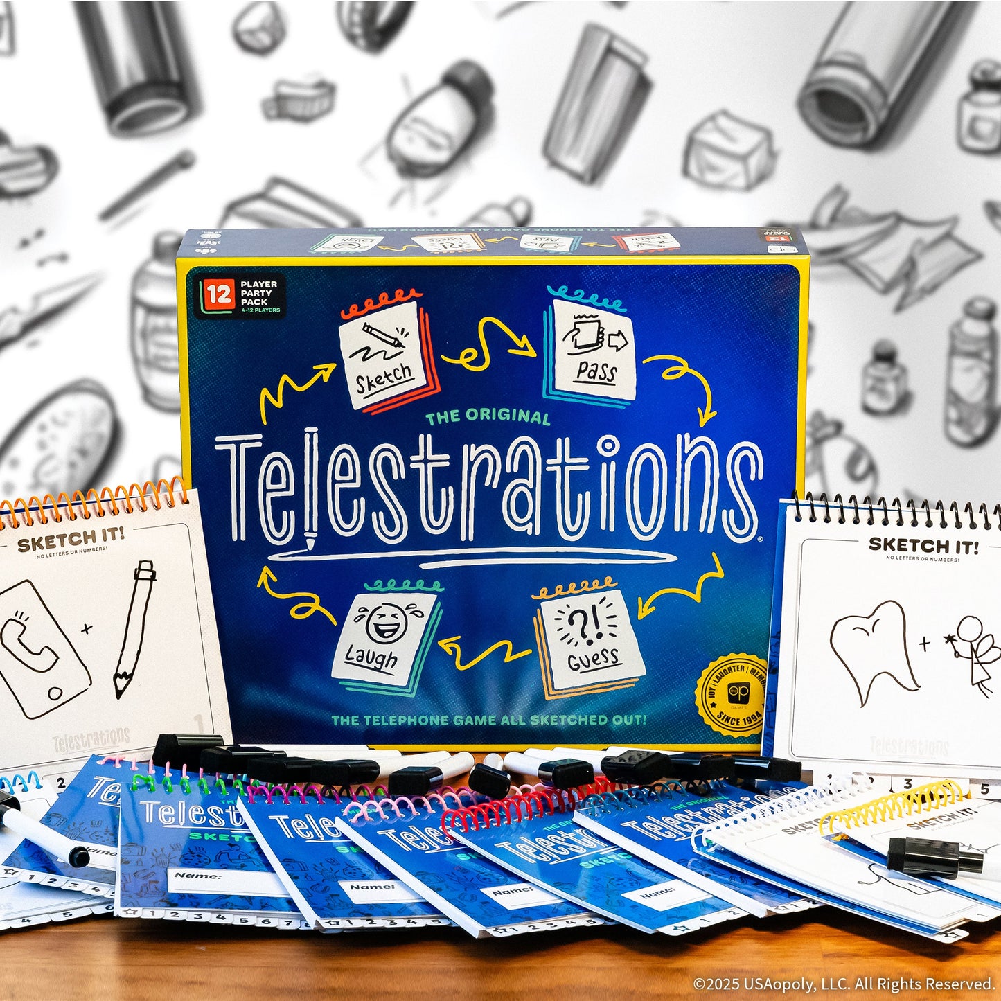 Telestrations® 12 Player (2nd Edition) - Board game vẽ hình đoán chữ cho nhóm lớn - The Op Games