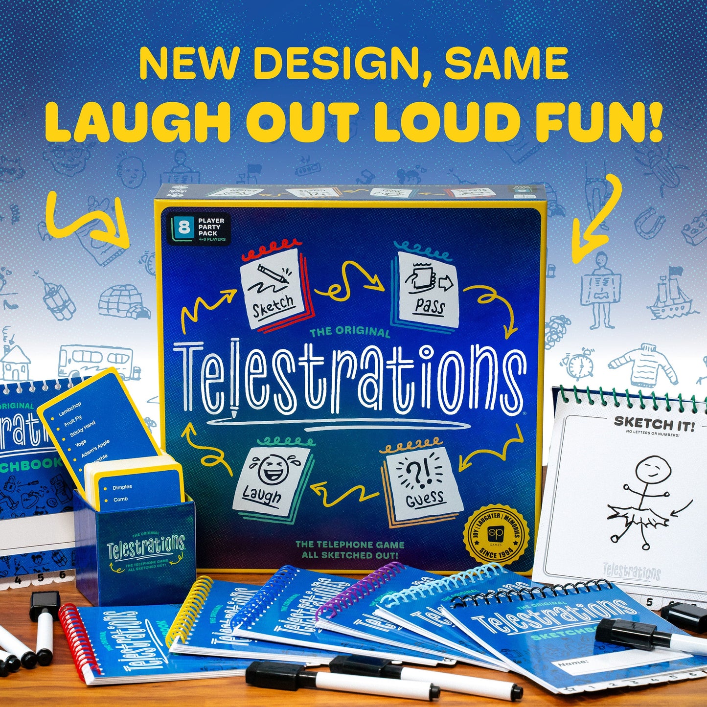Telestrations® 8 Player (2nd Edition) - Board game vẽ hình đoán chữ - The Op Games