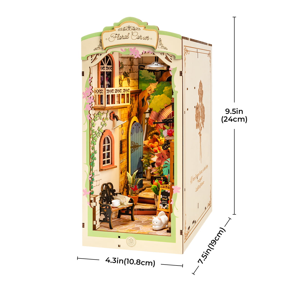 Rolife Book Nook Kit - Floral-Corner TGB09 - Mô hình lắp ráp gỗ 3D trang trí kệ sách
