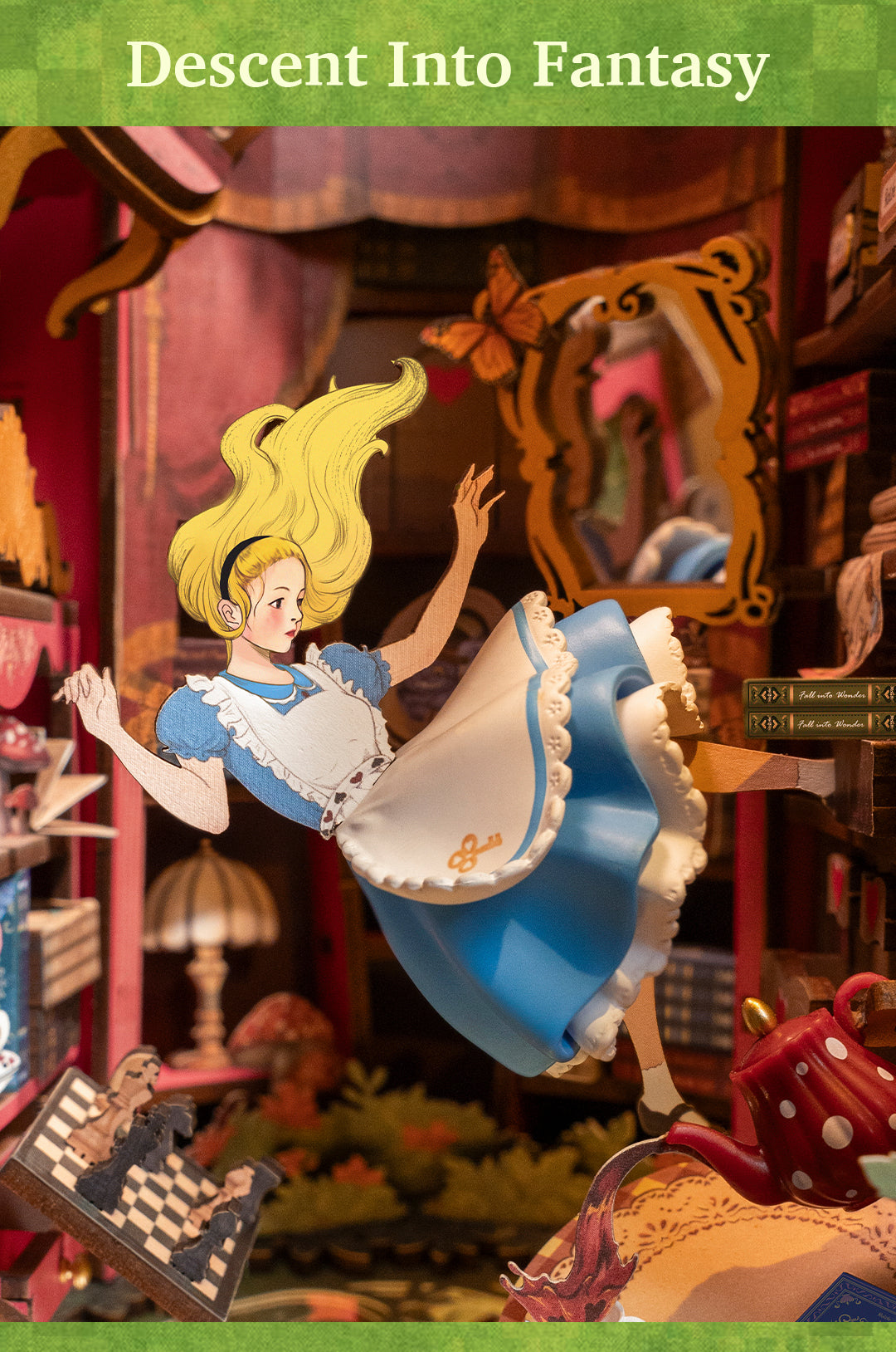 Rolife Fall into Wonder DIY Book Nook Shelf Insert TGB12 - Mô hình gỗ 3D tự lắp ráp - Rolife