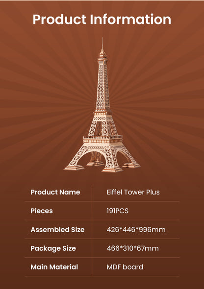 Rolife 3D Wooden Puzzle - Eiffel Tower Plus TGC02 - Mô hình gỗ lắp ráp 3D - Rolife