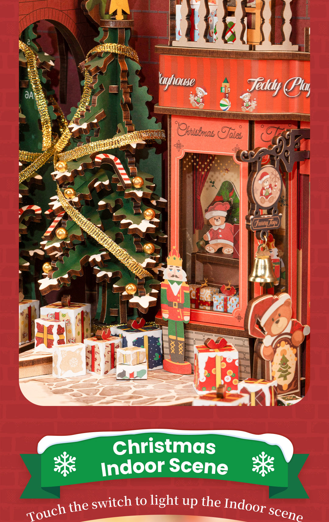 Rolife DIY Book Nook Insert - Christmas Indoor Scene TGC07 - Mô hình gỗ 3D lắp ráp - Rolife