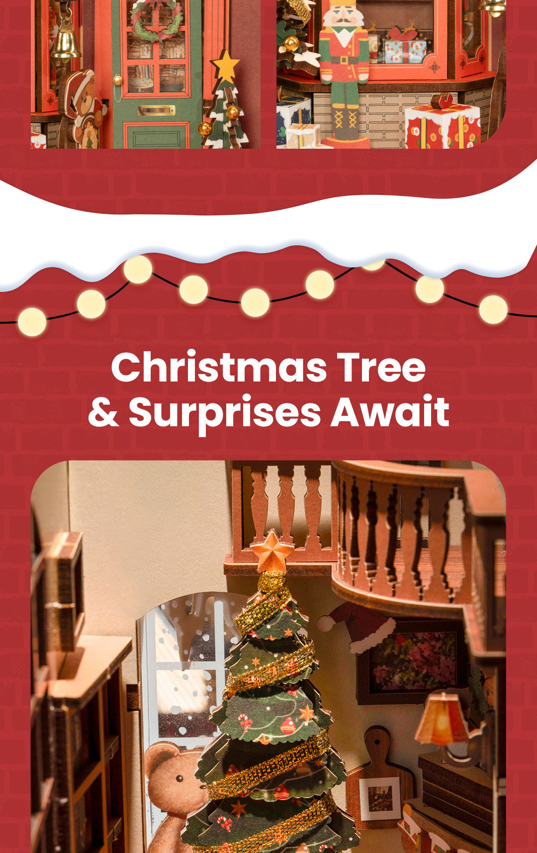 Rolife DIY Book Nook Insert - Christmas Indoor Scene TGC07 - Mô hình gỗ 3D lắp ráp - Rolife