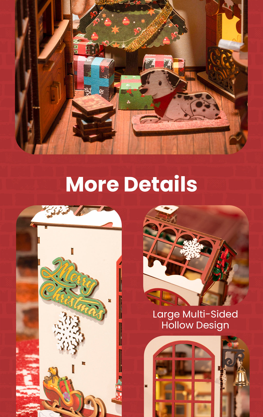 Rolife DIY Book Nook Insert - Christmas Indoor Scene TGC07 - Mô hình gỗ 3D lắp ráp - Rolife