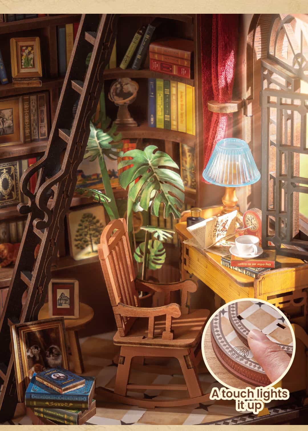 Rolife Book Nook Shelf Insert - Silent Corner Study TGE02 - Mô hình lắp ráp gỗ DIY - Rolife