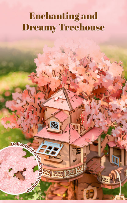 Rolife Sakura Tree House DIY 3D Puzzle TGS04 - Mô hình gỗ 3D lắp ráp - Rolife