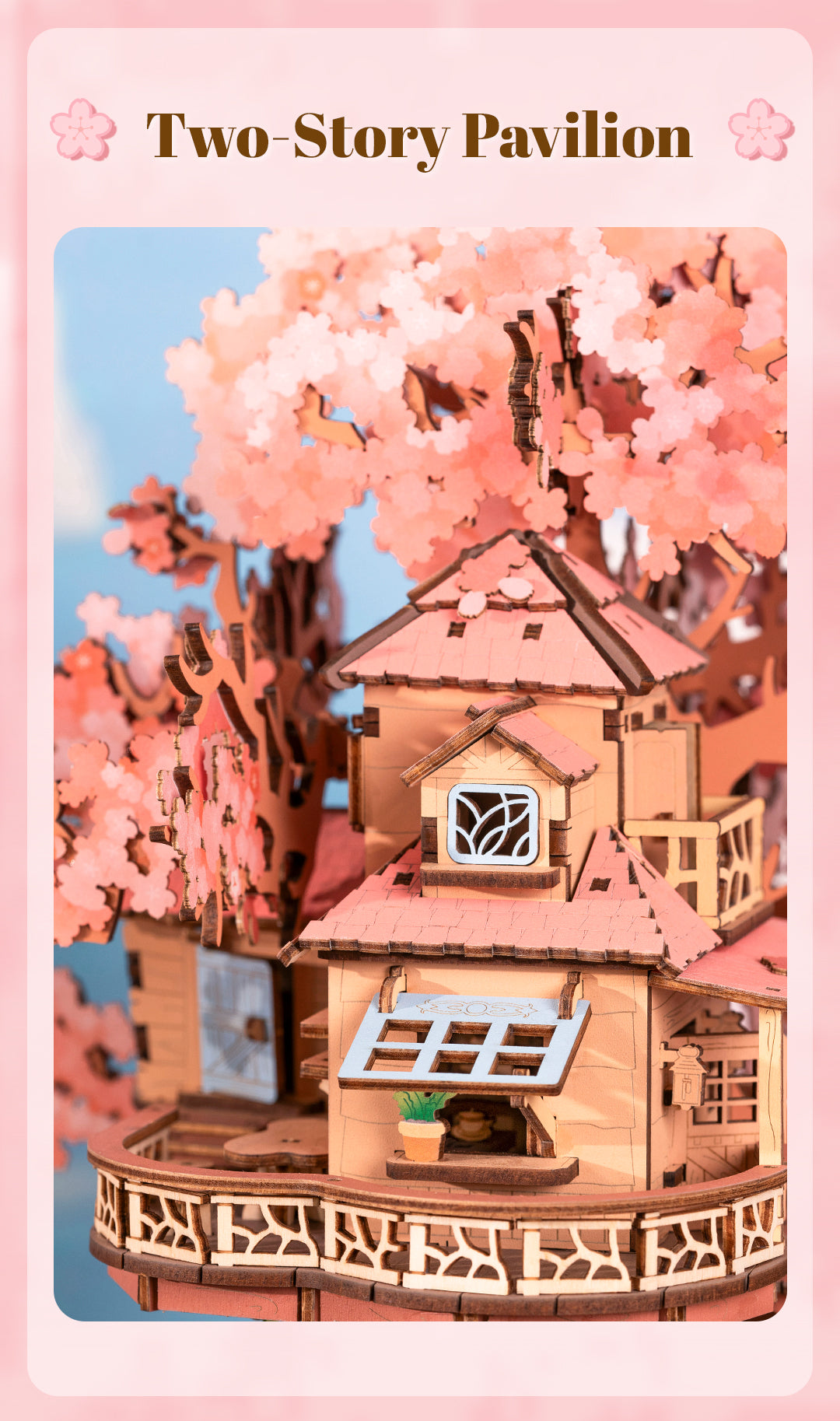 Rolife Sakura Tree House DIY 3D Puzzle TGS04 - Mô hình gỗ 3D lắp ráp - Rolife