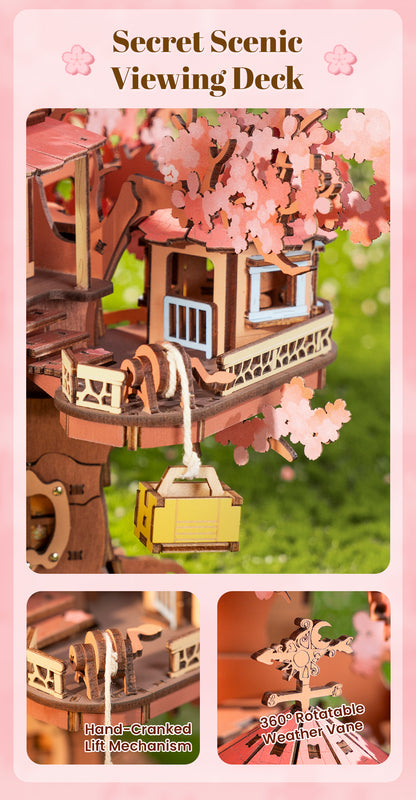 Rolife Sakura Tree House DIY 3D Puzzle TGS04 - Mô hình gỗ 3D lắp ráp - Rolife