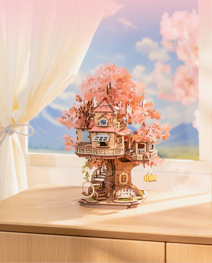 Rolife Sakura Tree House DIY 3D Puzzle TGS04 - Mô hình gỗ 3D lắp ráp - Rolife