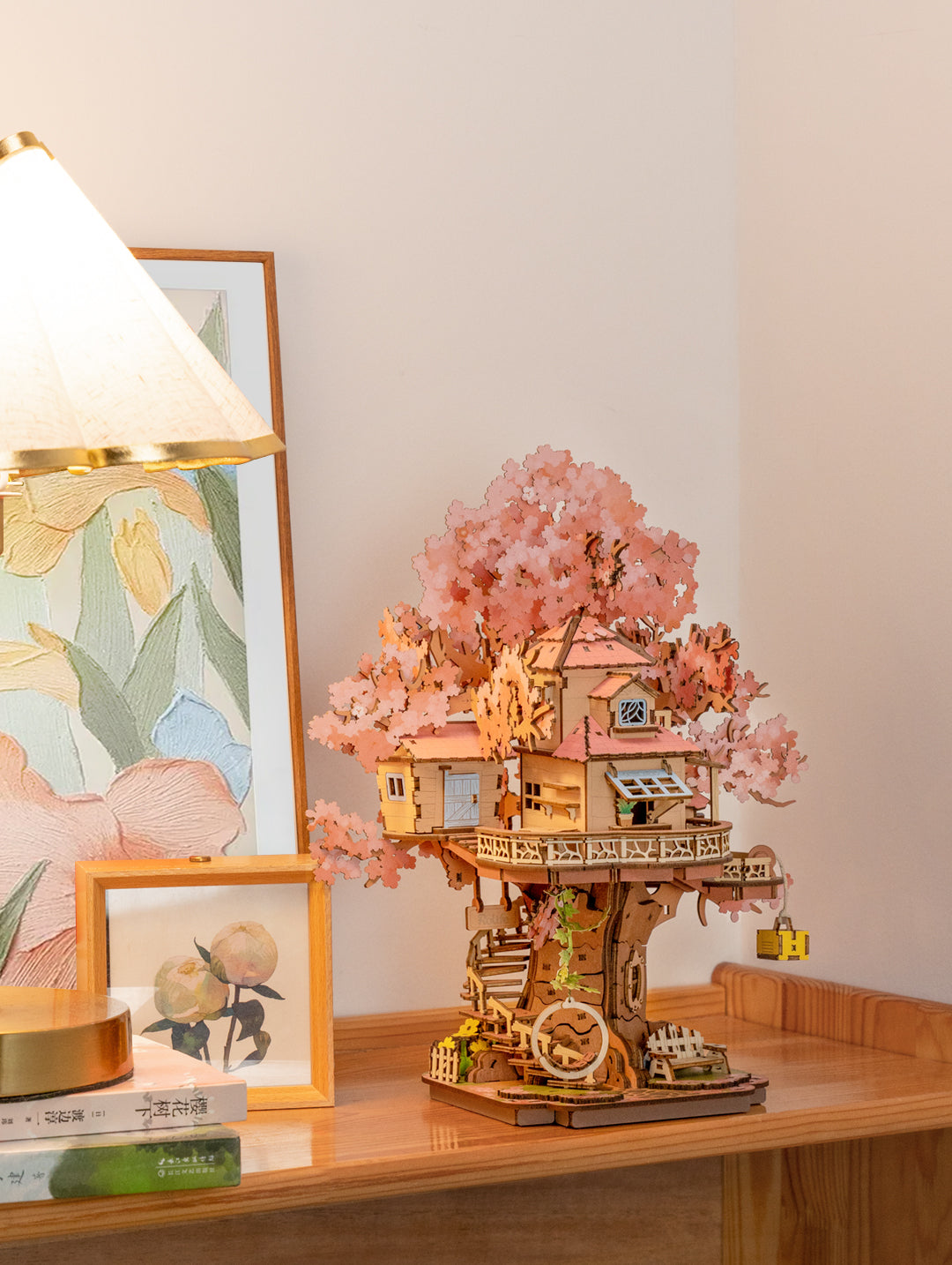 Rolife Sakura Tree House DIY 3D Puzzle TGS04 - Mô hình gỗ 3D lắp ráp - Rolife