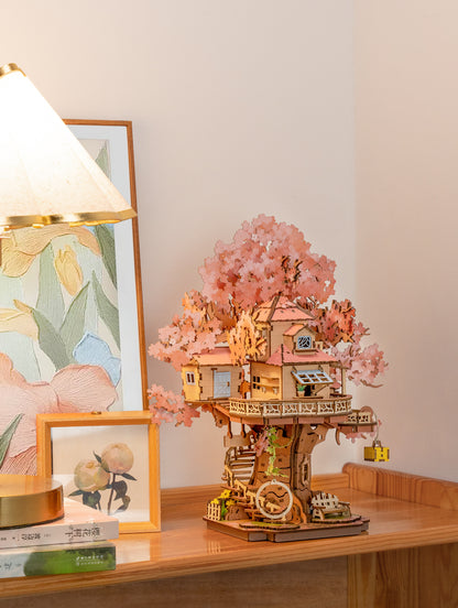 Rolife Sakura Tree House DIY 3D Puzzle TGS04 - Mô hình gỗ 3D lắp ráp - Rolife