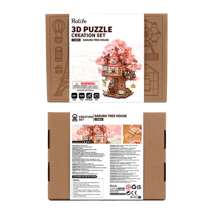 Rolife Sakura Tree House DIY 3D Puzzle TGS04 - Mô hình gỗ 3D lắp ráp - Rolife