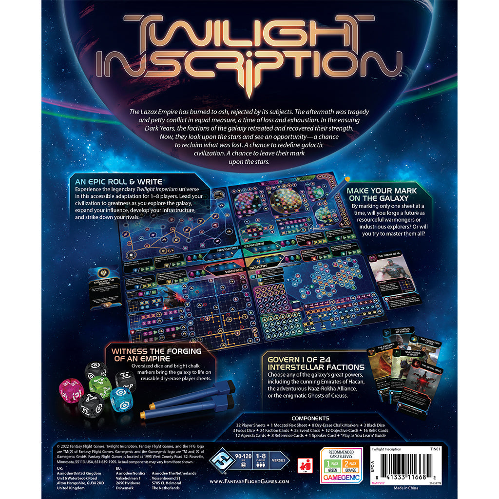 Twilight Inscription - Board Game Chiến Thuật Roll-and-write - Fantasy Flight Games