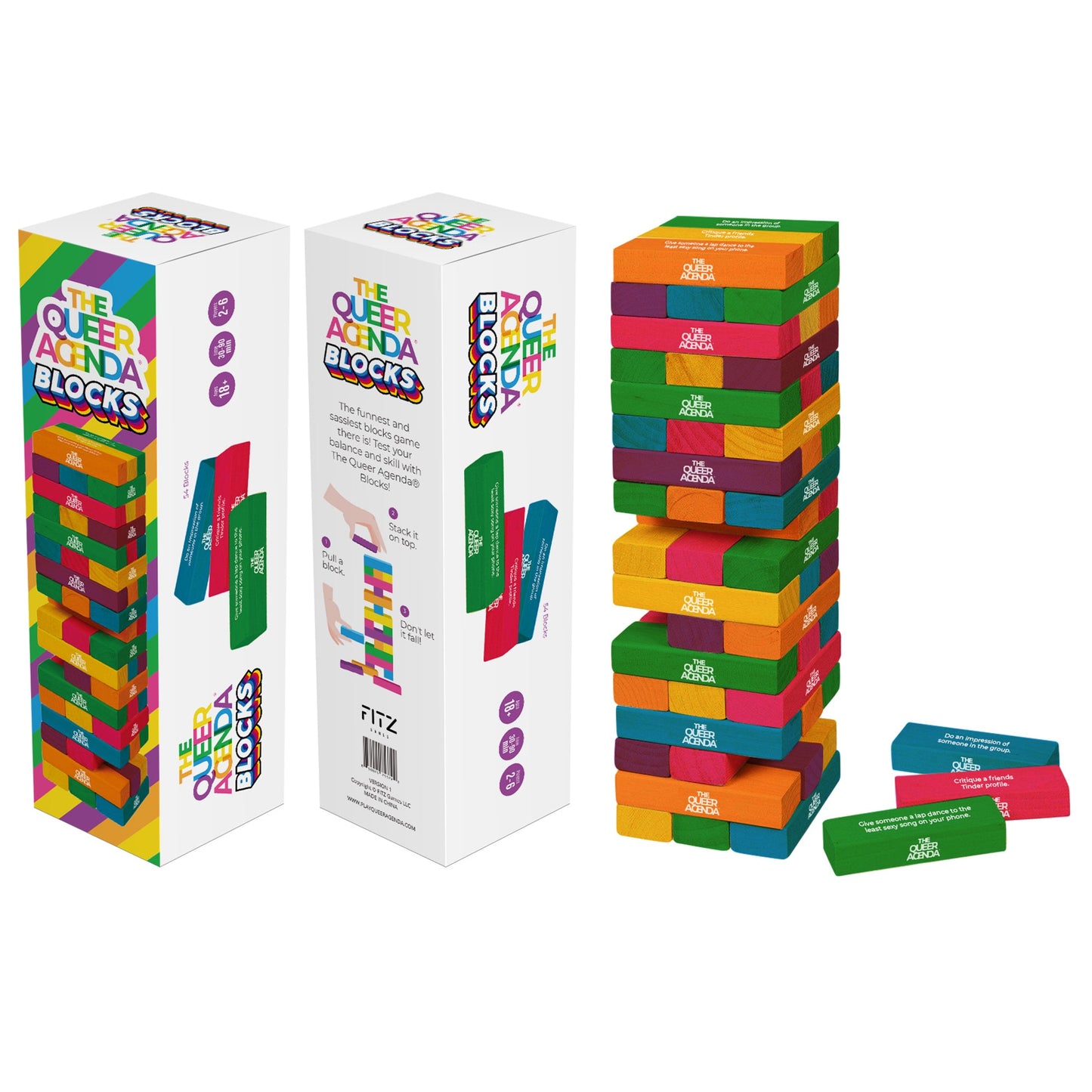 The Queer Agenda - BLOCKS! - Trò Chơi Rút Gỗ Pride - Fitz Games
