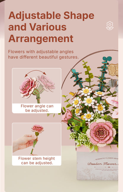 Rowood DIY 3D Puzzle - Wooden Flower Basket TW03H - Mô hình gỗ 3D tự lắp ráp - Rolife