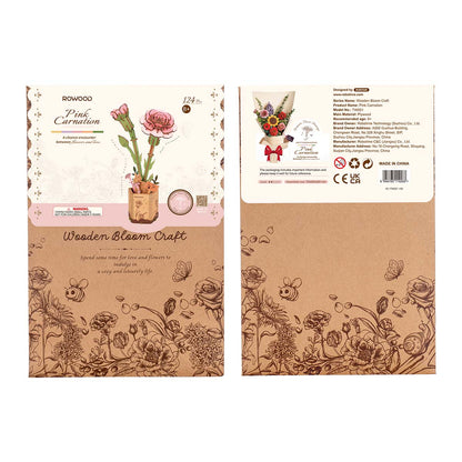Rowood DIY Wooden Flower Pink Carnation TW051 - Mô hình lắp ráp hoa cẩm chướng gỗ - Rolife