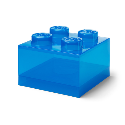 Lego Storage Brick 4 Top Lid - Translucent Blue - Hộp Lưu Trữ Gạch LEGO 4 Nút - AG LEGO Certified Stores - Hình ảnh chi tiết 2