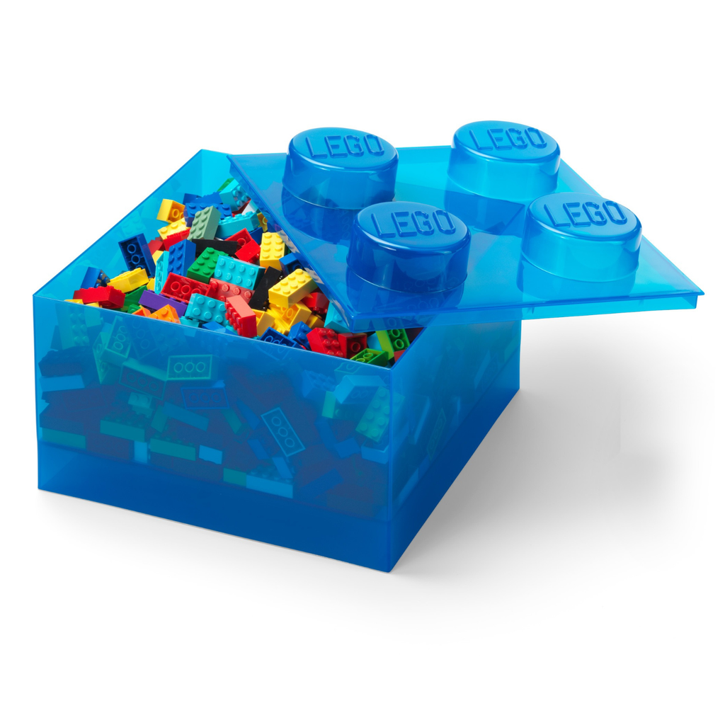 Lego Storage Brick 4 Top Lid - Translucent Blue - Hộp Lưu Trữ Gạch LEGO 4 Nút - AG LEGO Certified Stores - Góc nhìn khác 3