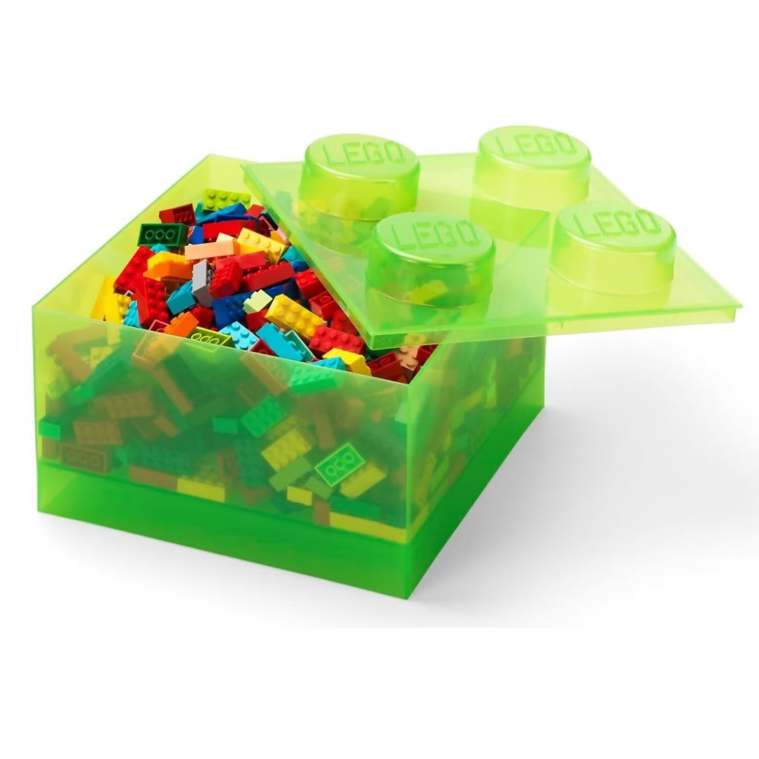Lego Storage Brick 4 Top Lid - Translucent Light Green - Hộp Lưu Trữ Gạch LEGO 4 Nút - LEGO Room Copenhagen - Góc nhìn khác 3
