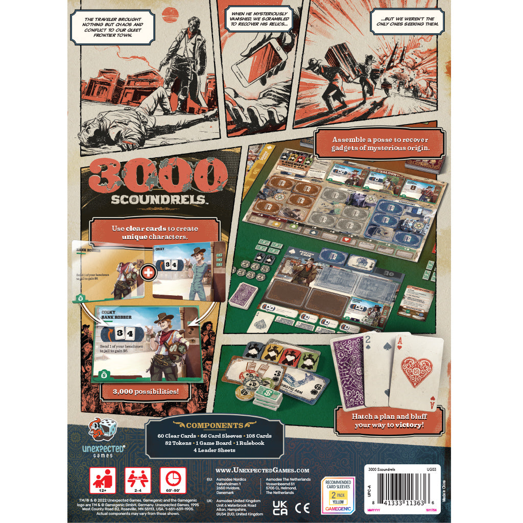 3000 Scoundrels Board Game - Trò chơi chiến thuật Viễn Tây - Unexpected Games