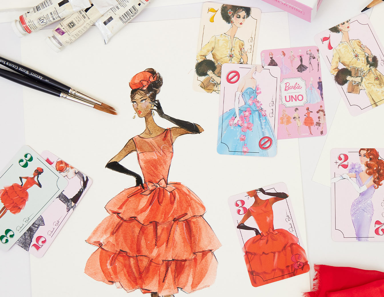UNO Canvas Barbie Fashion Model Collection Deck - Bộ bài UNO sưu tầm phiên bản Barbie - Mattel Creations