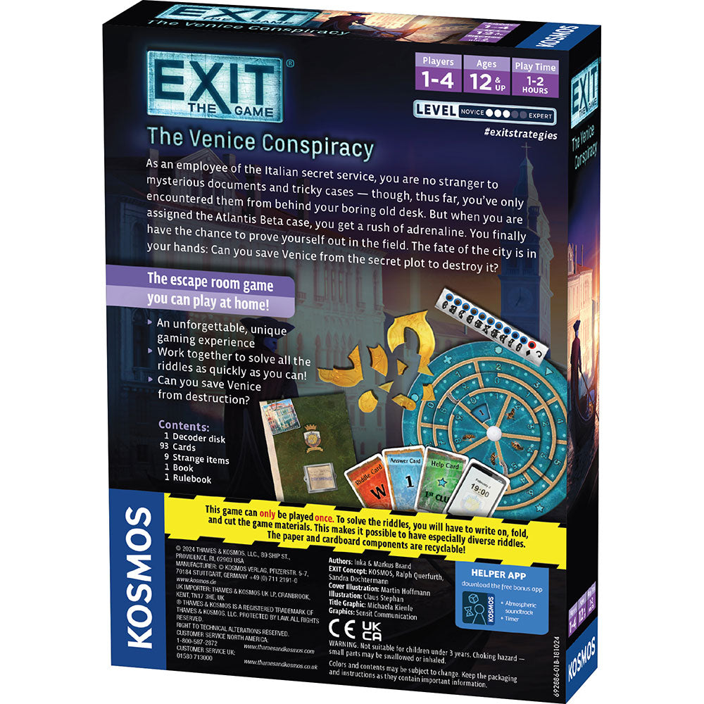EXIT: The Game - The Venice Conspiracy - Board Game Giải Đố Thoát Hiểm - Thames & Kosmos Thames & Kosmos - ảnh 3 - Board Game
