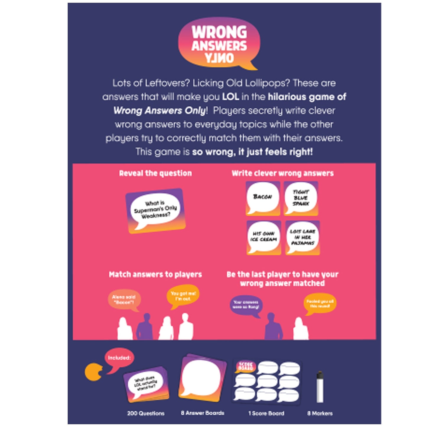 Wrong Answers Only Party Game - Trò Chơi Board Game Tiệc Tùng - Gray Matters Games